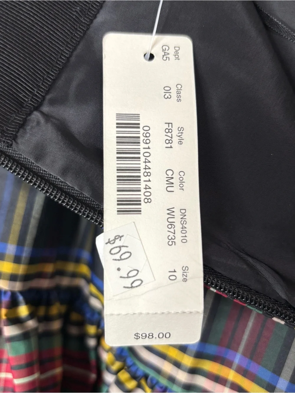 J. Crew Steward Plaid Taffeta High Waist Mini Skirt F8781 Size 10 Holiday NEW